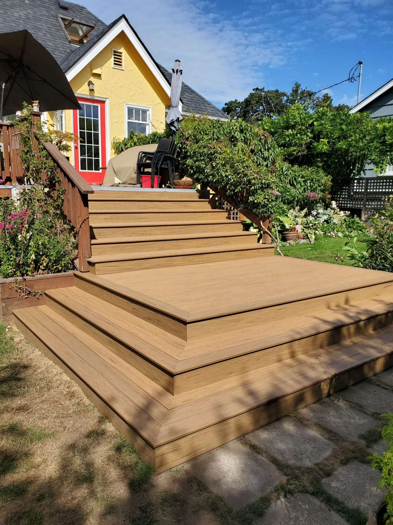 Composite deck with stairs